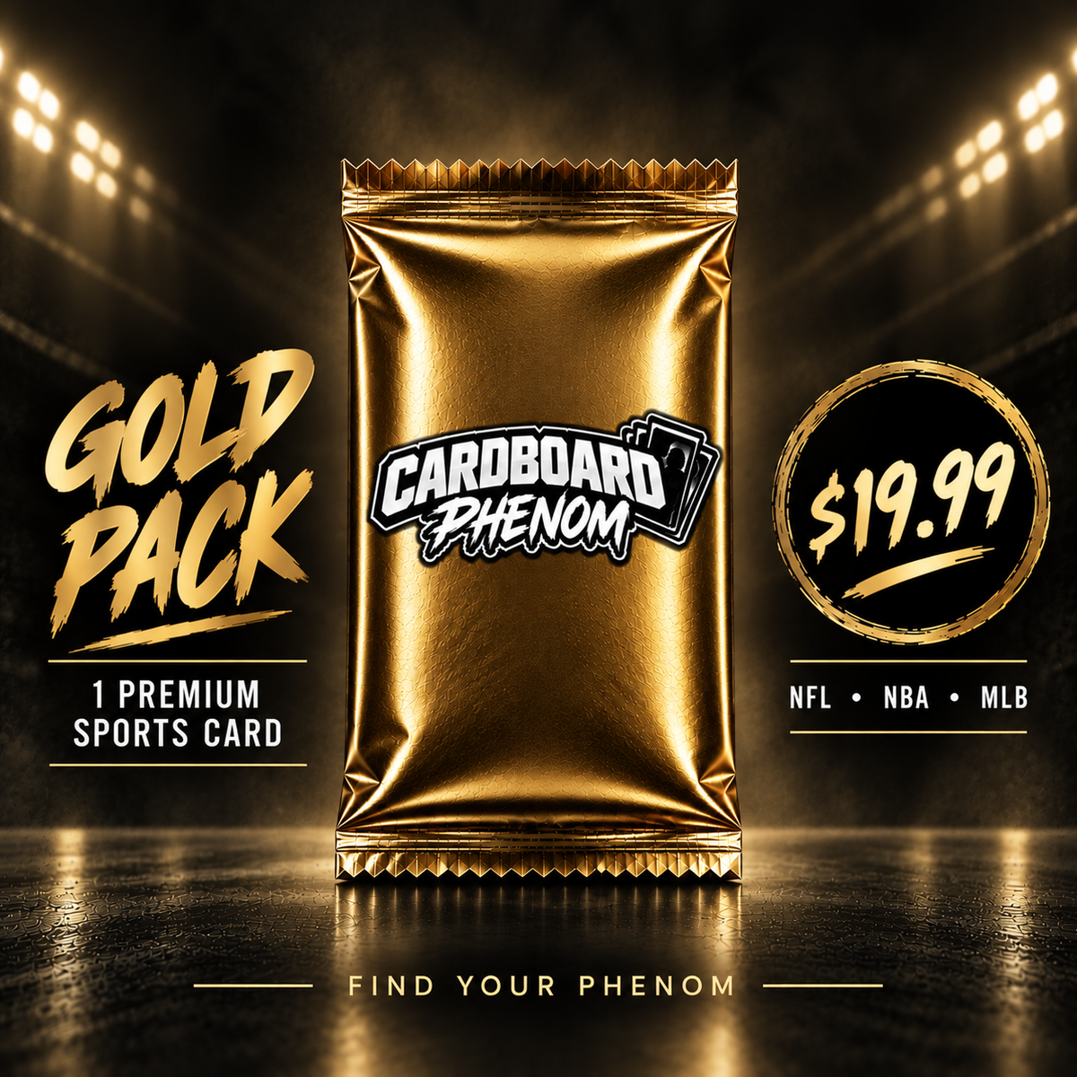 Gold Phenom Pack – 1 Sports Card | NFL, NBA & MLB